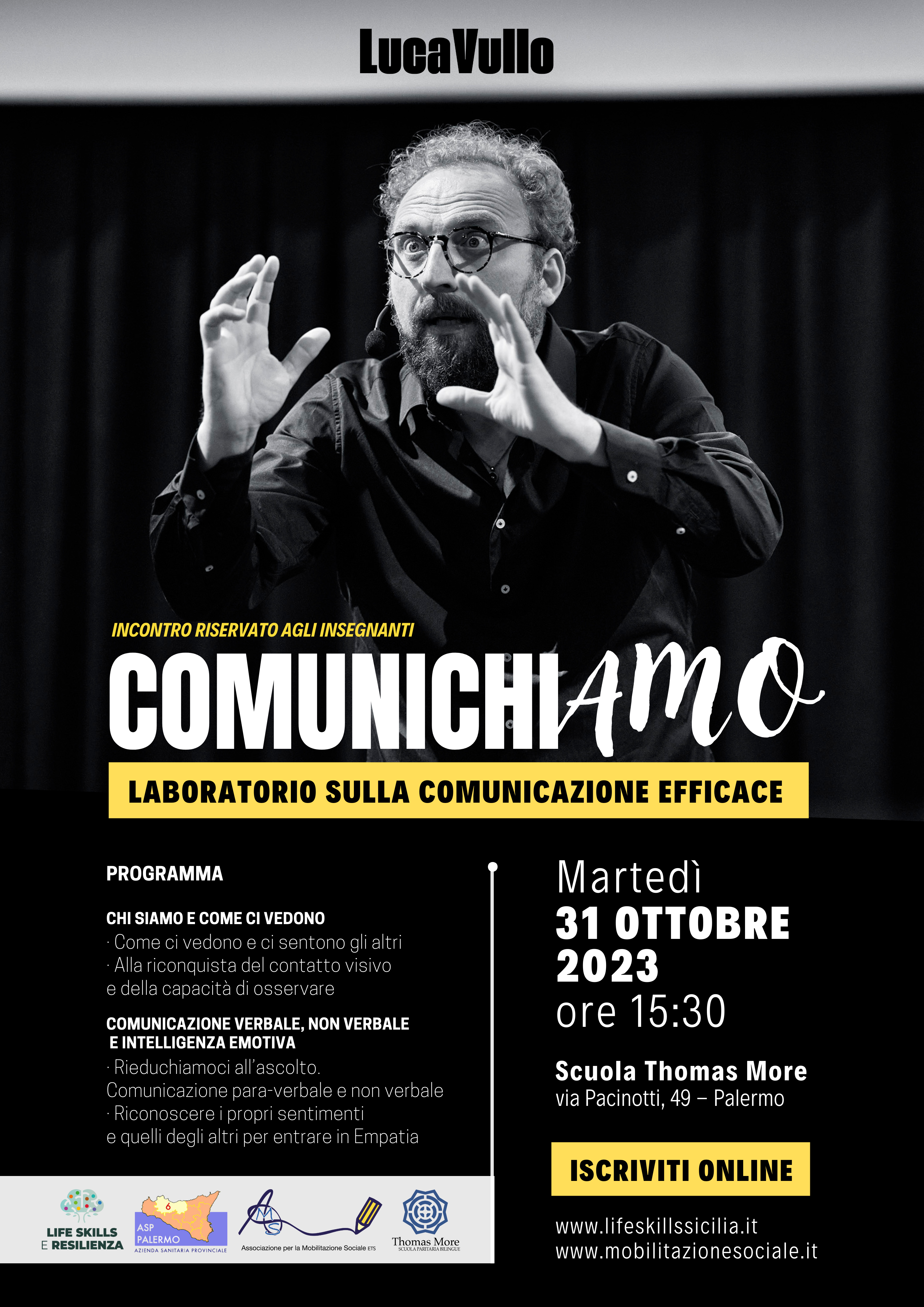 “ComunichiAmo”, con Luca Vullo il laboratorio sulla comunicazione efficace per gli insegnanti
