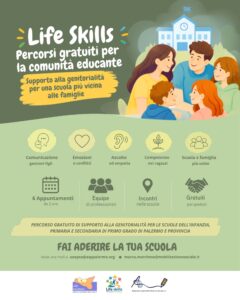 Percorsi gratuiti per genitori, per rafforzare il dialogo tra famiglia, scuola e territorio